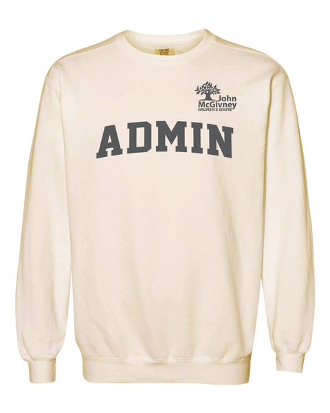 "Admin" John McGivney Adult Lightweight Cotton Crewneck Sweatshirt with Printed Logo
