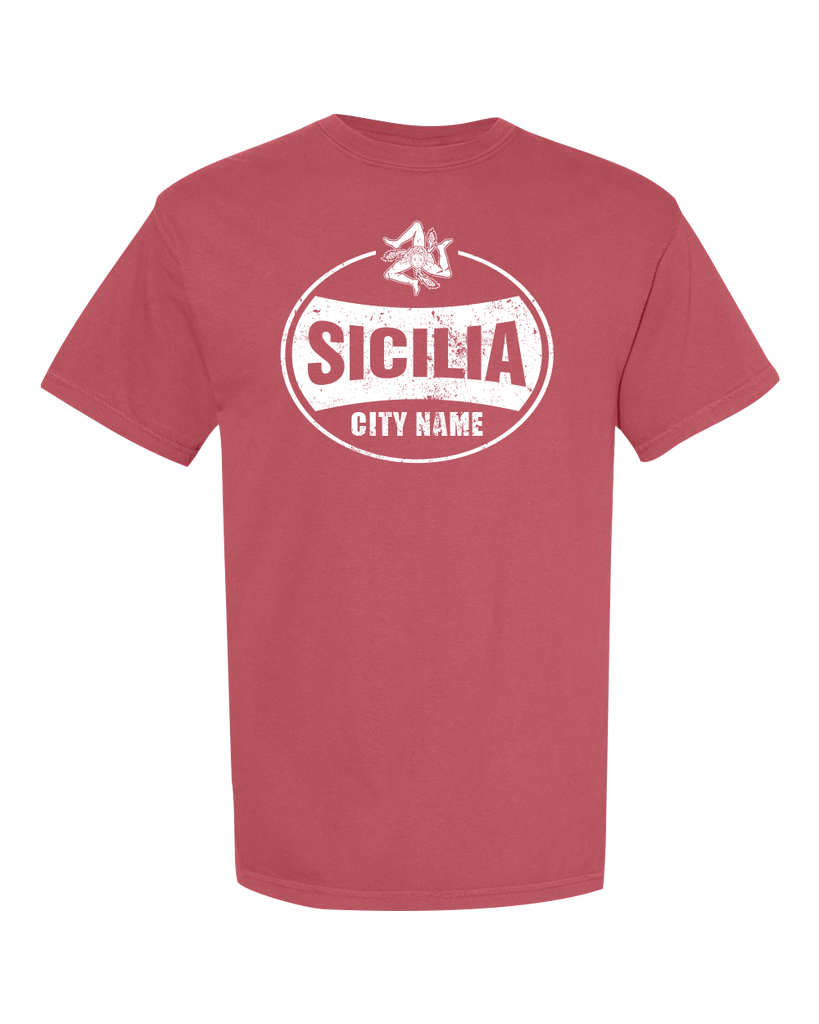 “Sicilia” Adult Heavyweight T-Shirt with Printed Logo