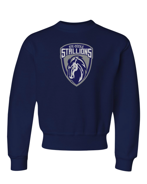 Ste. Cecile Stallions Youth Fleece Crewneck with Printed Logo