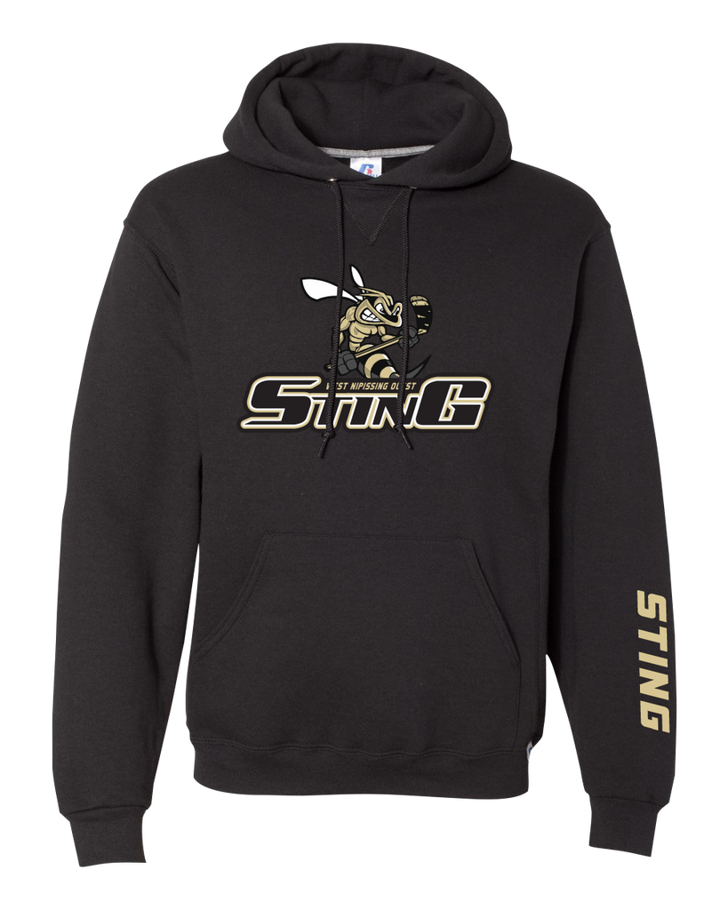 Sting Adult Russell Athletic Dri-Fit Hooded Sweatshirt With Printed Logo and Sleeve Logo