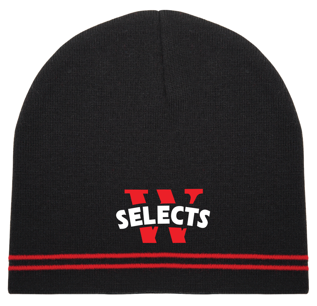 Windsor Selects Double Stripe Knit Beanie with Embroidered Logo