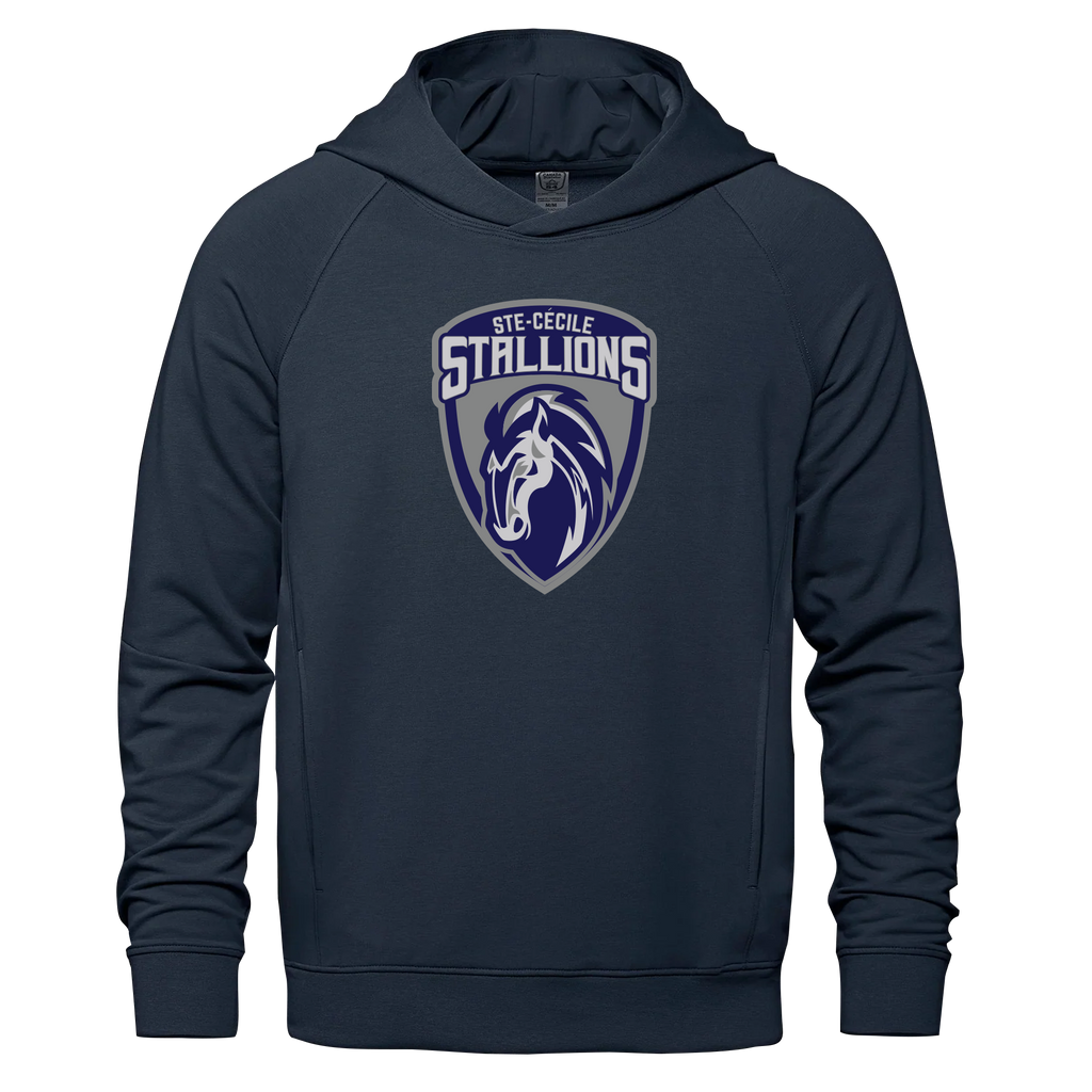 Ste. Cécile Stallions Adult French Terry Performance Pullover Hooded Sweatshirt with Printed Logo