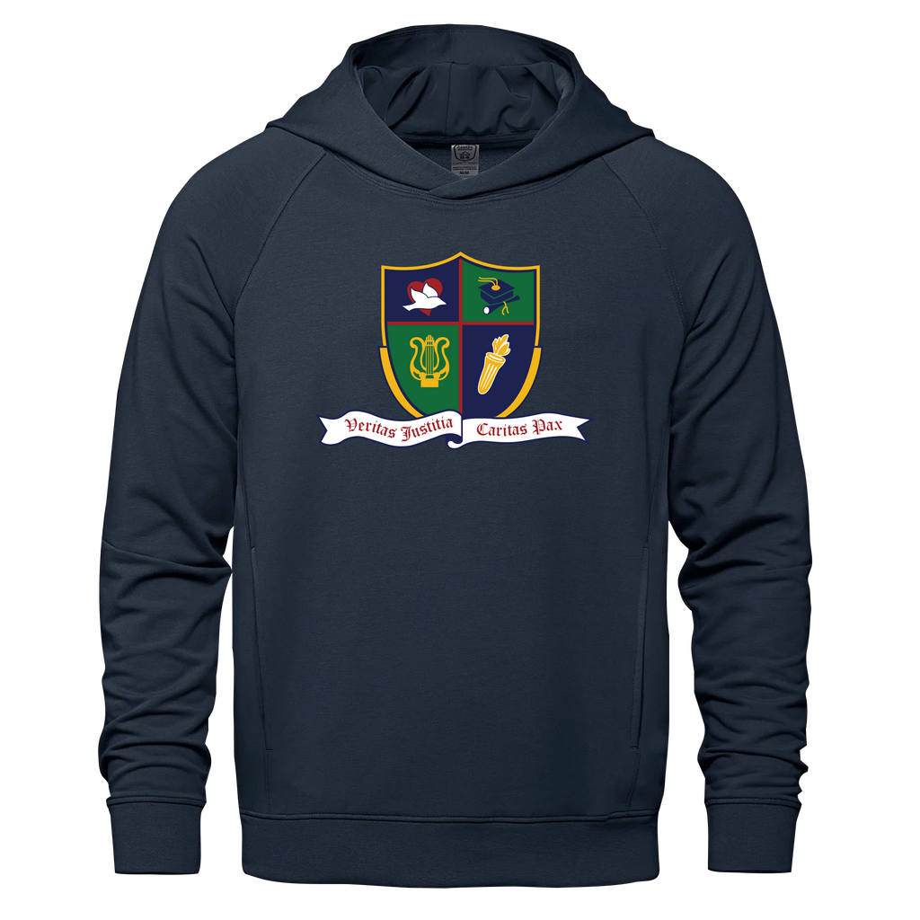 Ste. Cécile Adult French Terry Performance Pullover Hooded Sweatshirt with Printed Logo