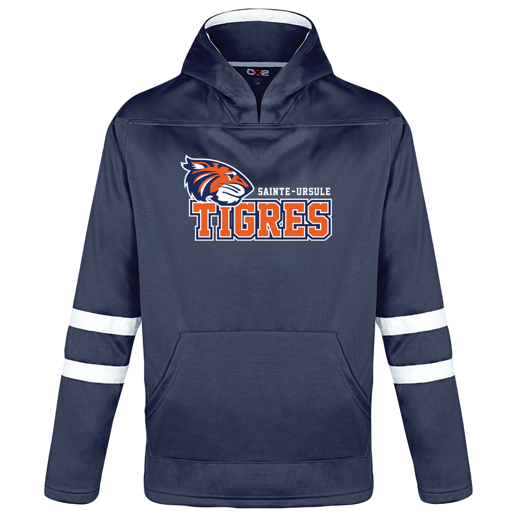 Sainte-Ursule Youth Pullover Hockey Lace Hooded Sweatshirt With Printed Logo