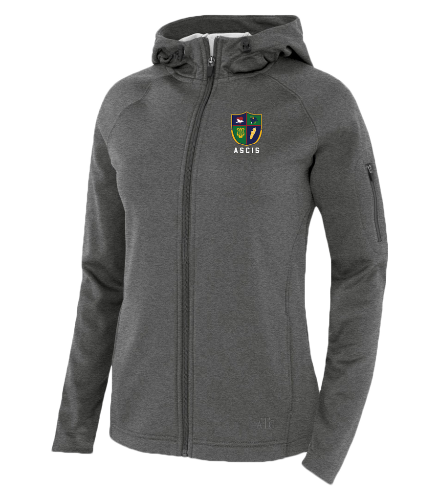 Ste. Cécile Ladies Hooded Yoga jacket with Embroidered Logo