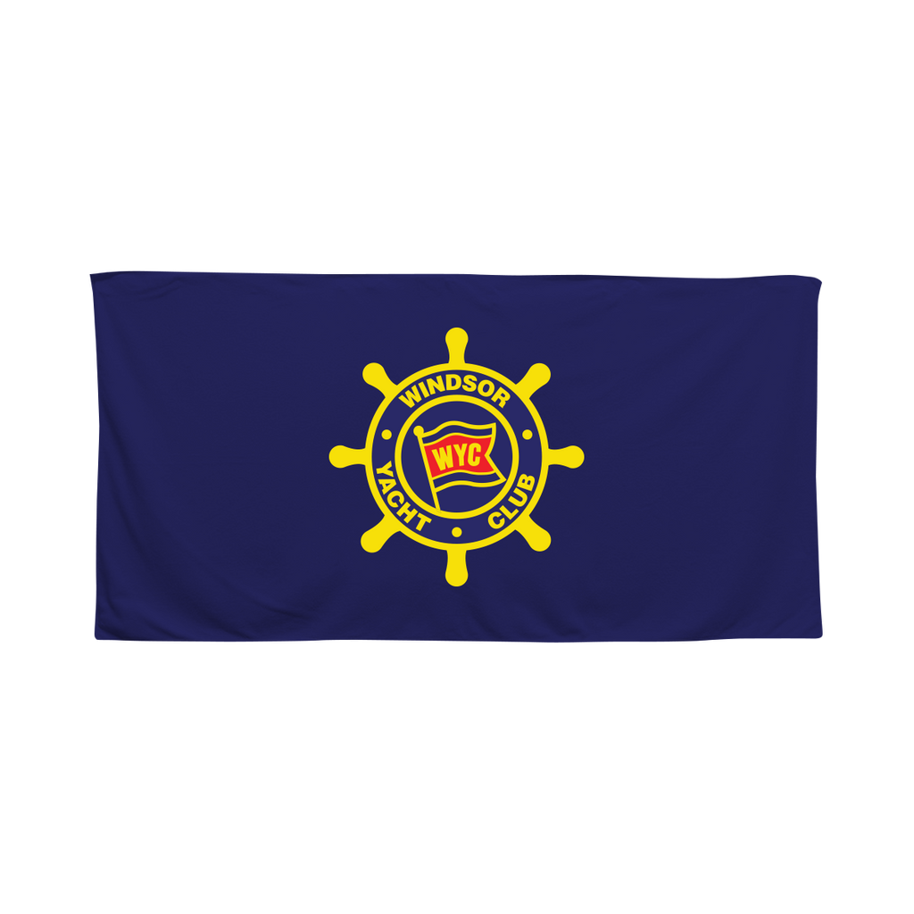 Windsor Yacht Club Soft Velour Terry Cotton Blend Beach Towel Full Colour Sublimated Logo