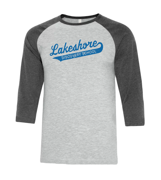 Lakeshore Discovery Adult Two Toned Baseball T-Shirt with Printed Logo