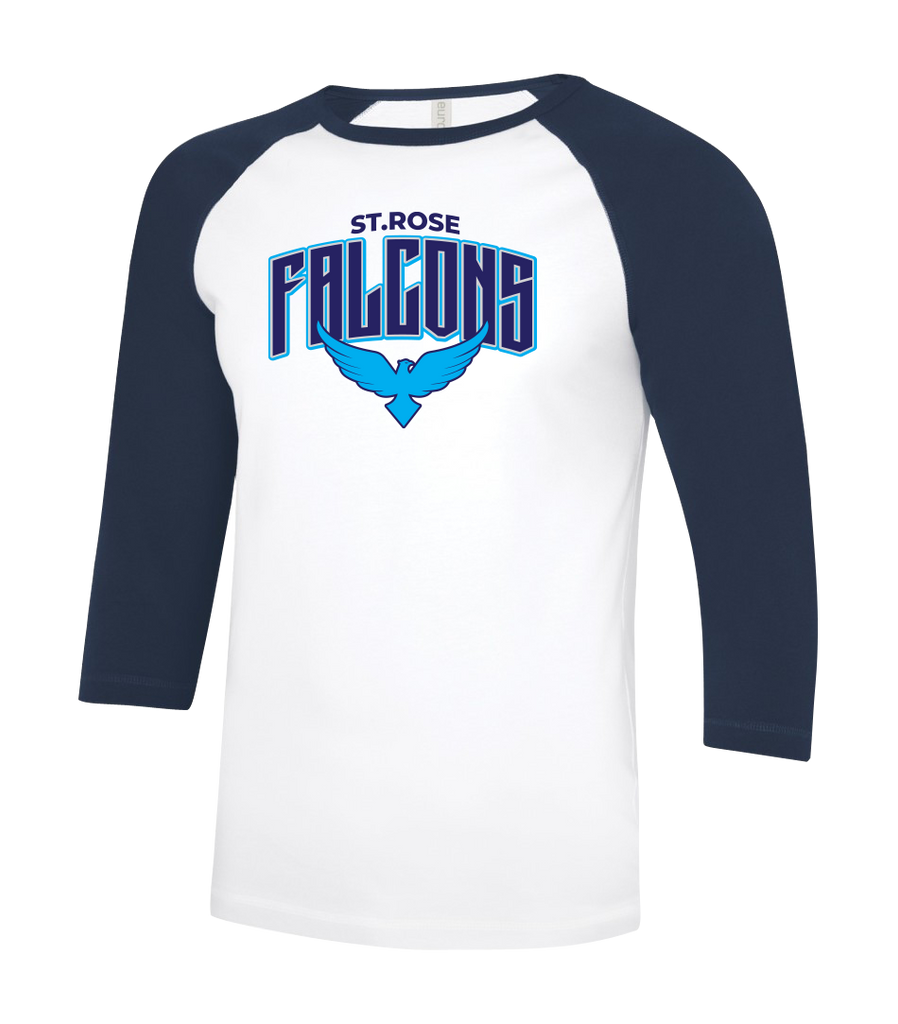 St. Rose Staff Two Toned Baseball T-Shirt with Printed Logo