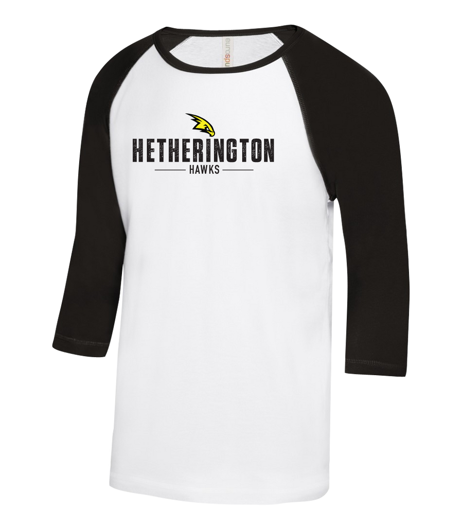 Hetherington Adult Two Toned Baseball T-Shirt with Printed Logo