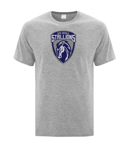 Ste. Cécile Stallion Adult Cotton T-Shirt with Printed logo