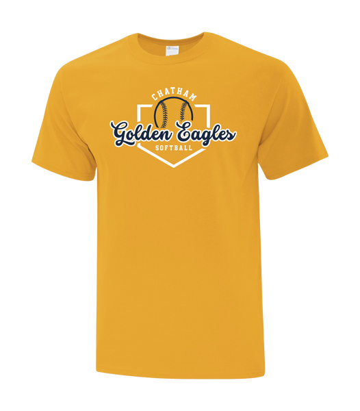 Chatham Golden Eagles Script Adult Cotton T-Shirt with Printed logo