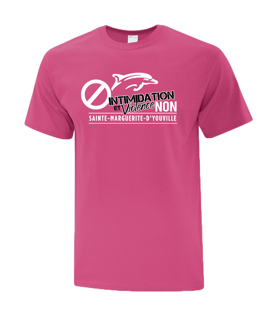 Dauphins "Intimidation et Violence Non" Adult Cotton T-Shirt with Printed Logo