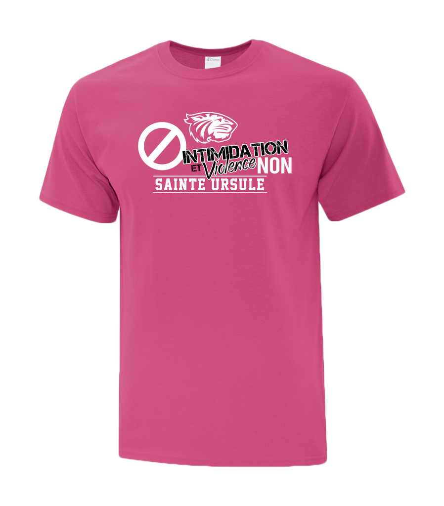 Sainte-Ursule "Intimidation et Violence Non" Adult Cotton T-Shirt with Printed logo