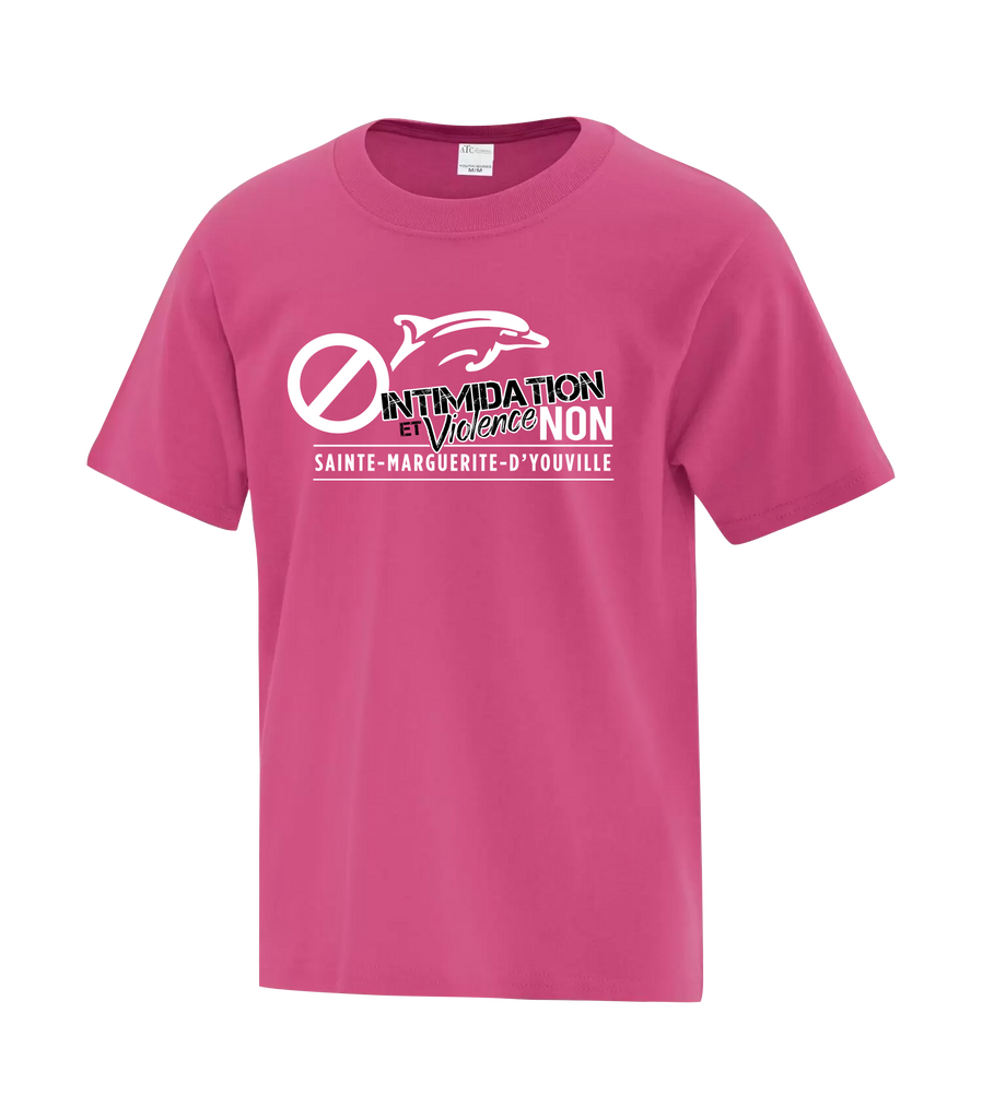 Dauphins "Intimidation et Violence Non" Youth Cotton T-Shirt with Printed Logo