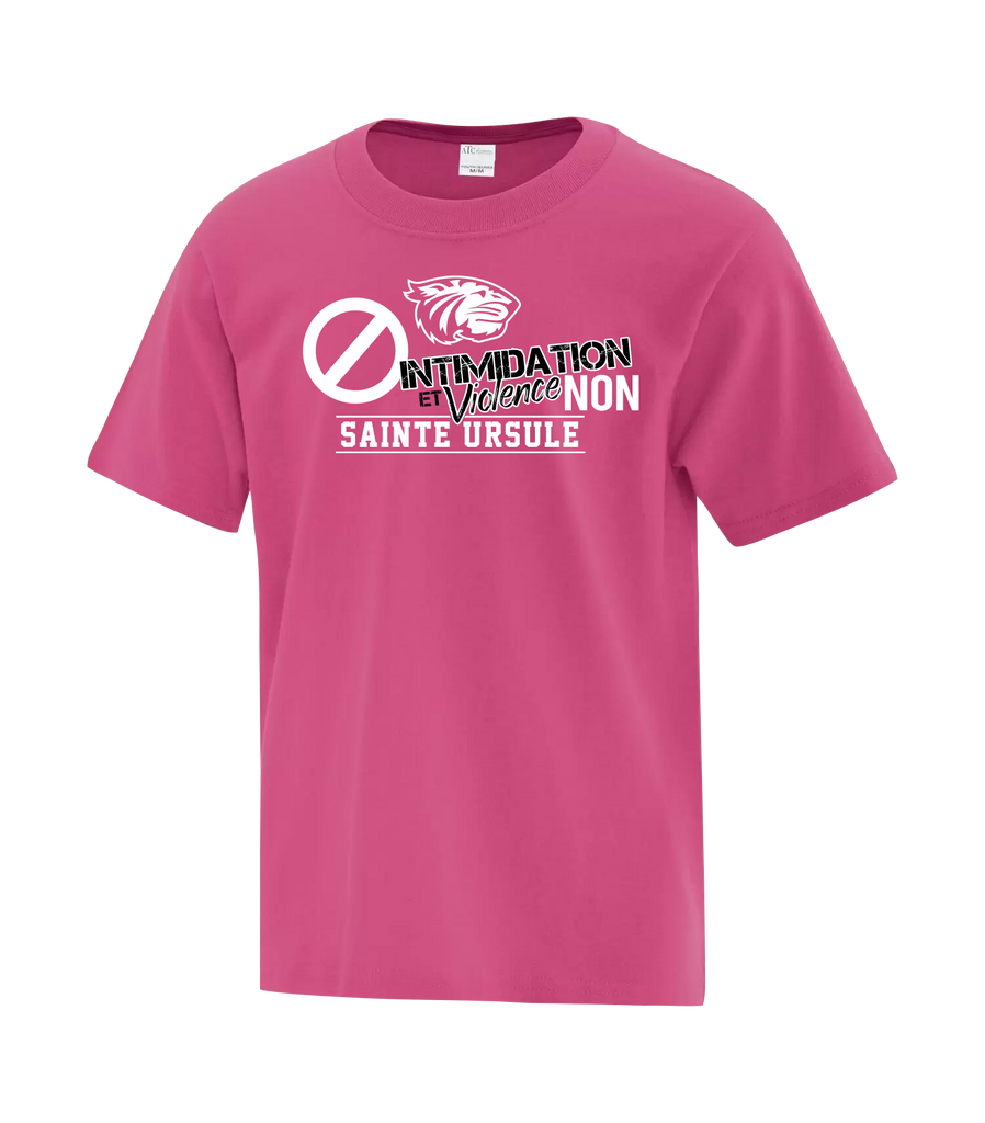 Sainte-Ursule "Intimidation et Violence Non" Youth Cotton T-Shirt with Printed logo