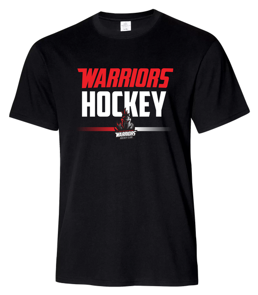 Warriors Hockey Adult Cotton T-Shirt with Printed Logo