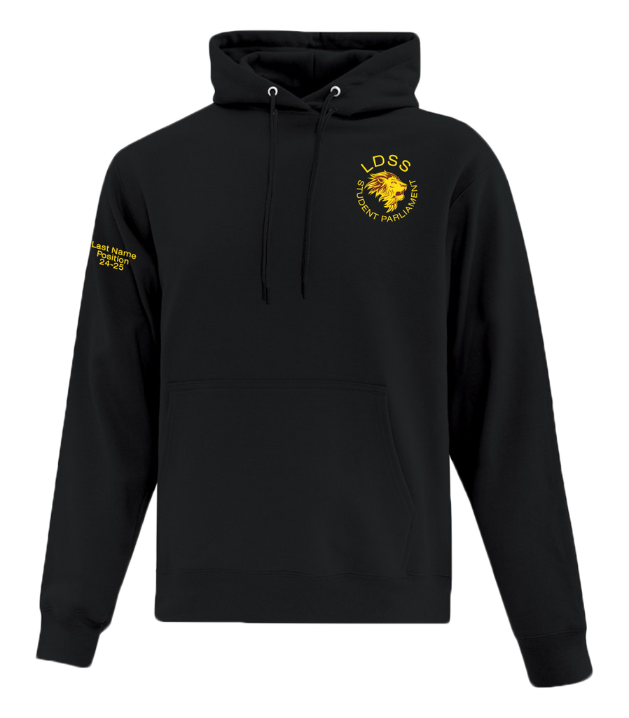 LDSS Student Parliament Adult Cotton Pull Over Hooded Sweatshirt with Left Chest Embroidered Logo