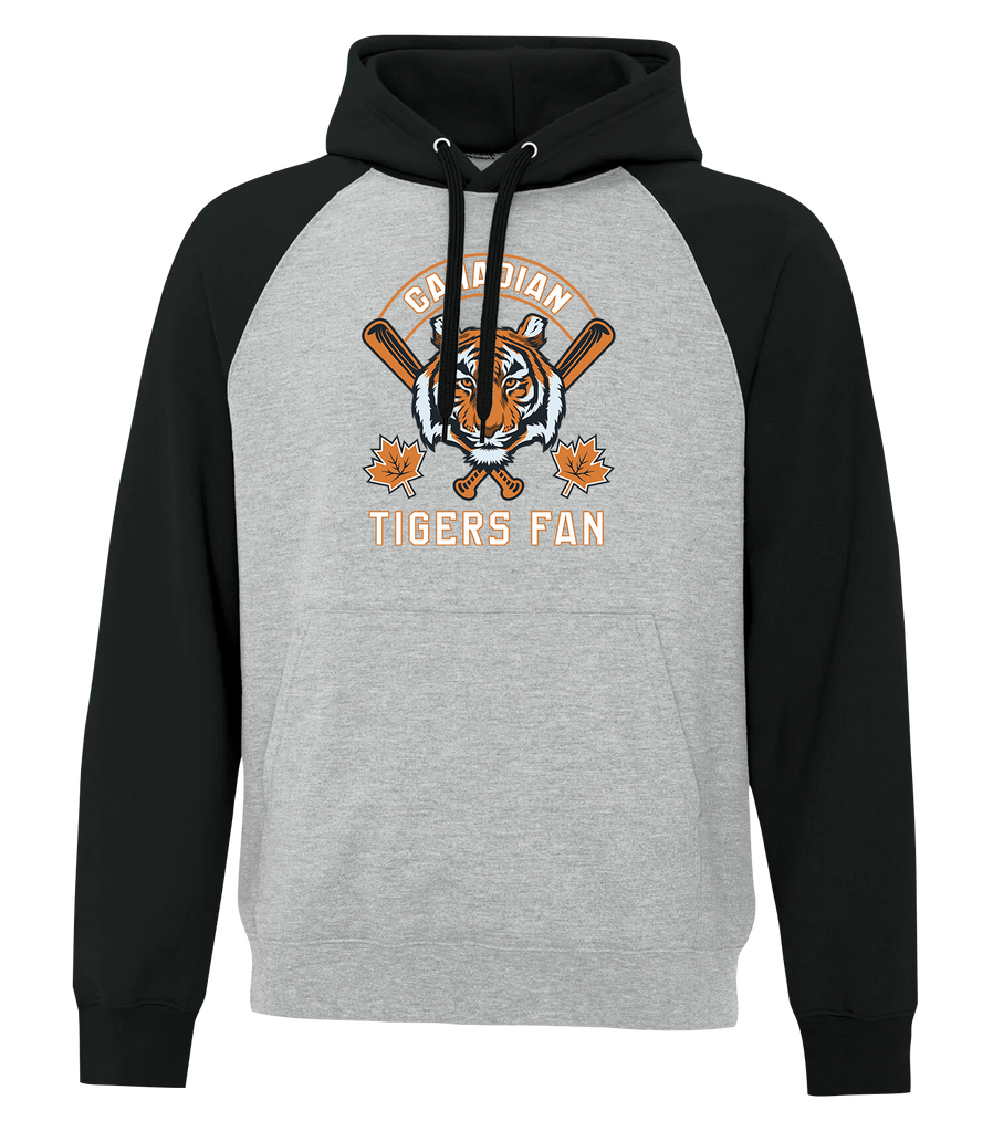 Tigers Fan Adult Cotton Hooded Two-tone Sweatshirt with Printed Logo