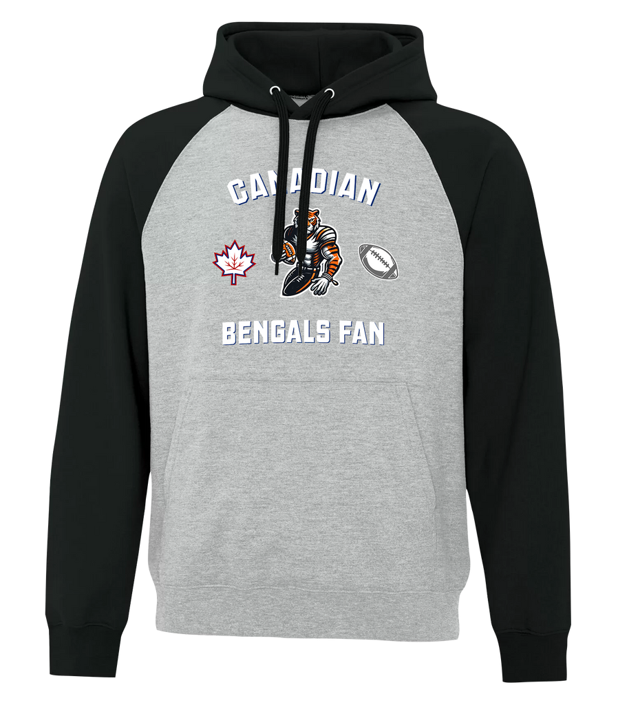 Bengals Fan Adult Cotton Hooded Two-tone Sweatshirt with Printed Logo