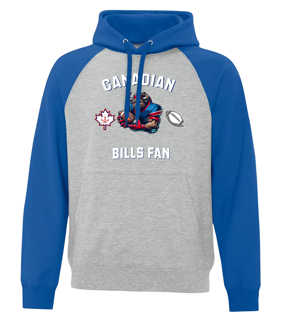 Bills Fan Adult Cotton Hooded Two-tone Sweatshirt with Printed Logo