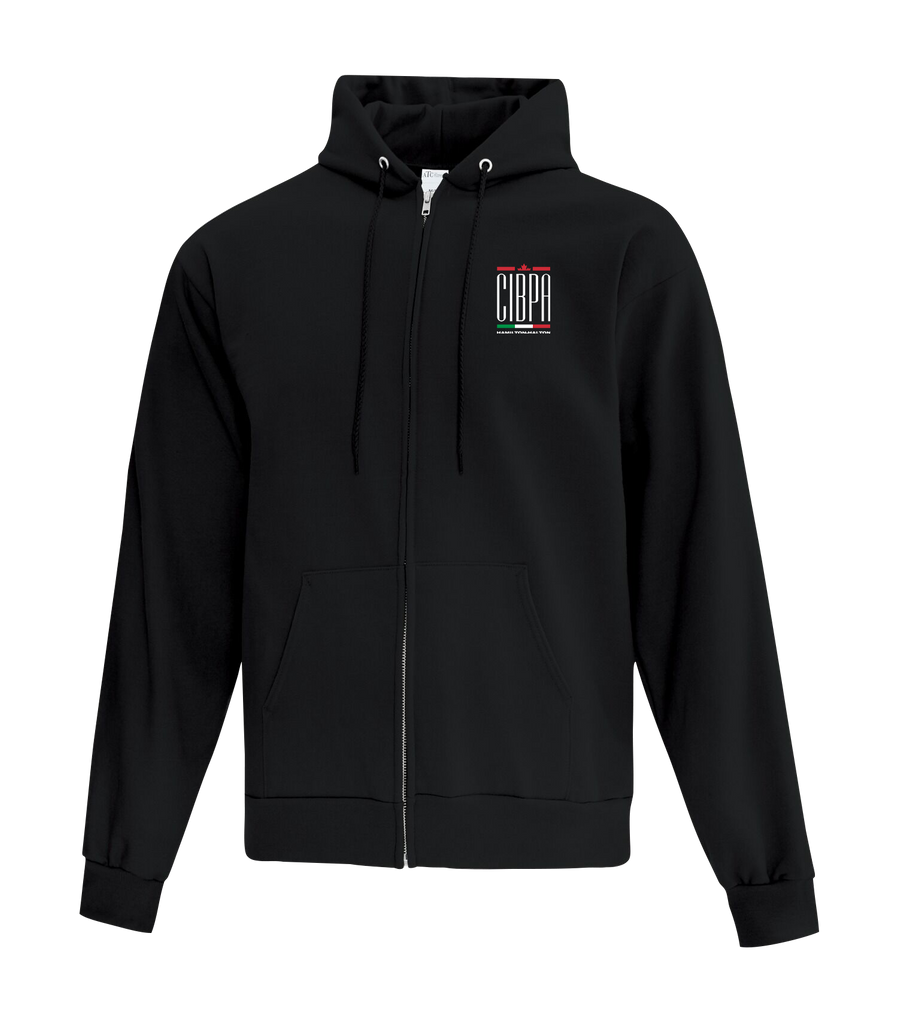 CIBPA Hamilton-Halton Adult Cotton Full Zip Hooded Sweatshirt with Left Chest Embroidered Logo