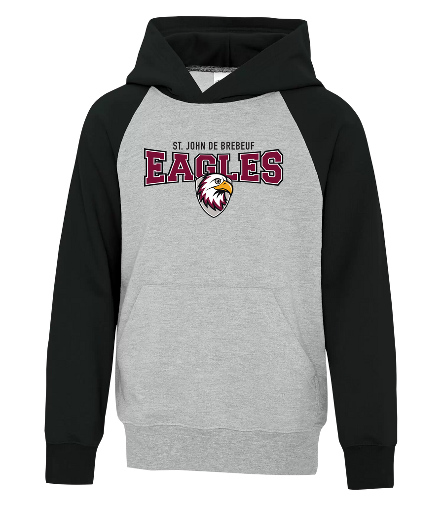 St. John de Brebeuf Youth Fleece Two Tone Hoodie with Printed Logo