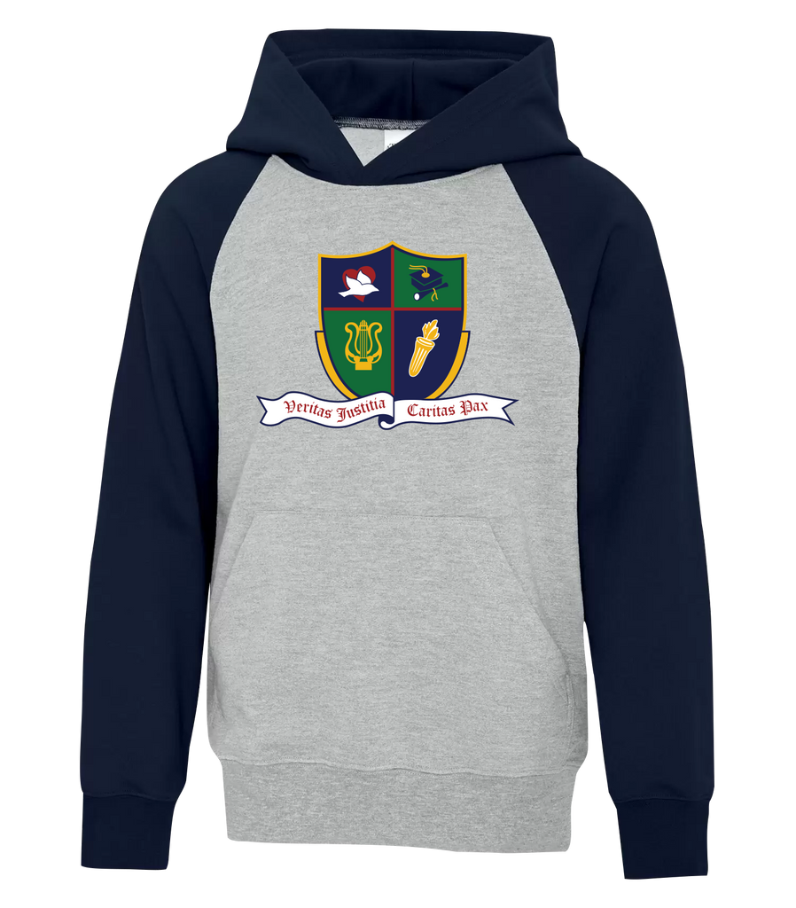 Ste. Cécile Youth Fleece Two Tone Hoodie with Printed Logo