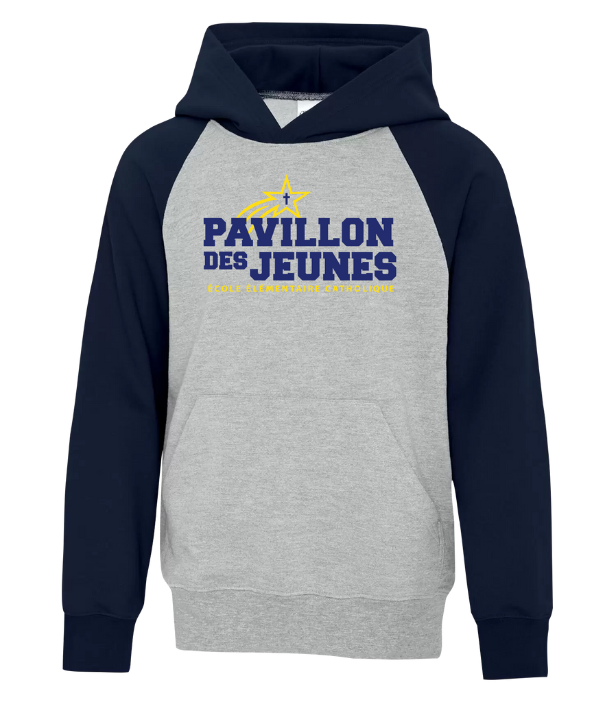 Pavillon Des Jeunes Youth Fleece Two Tone Hoodie with Printed Logo