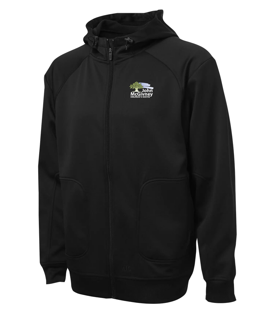 John McGivney Adult Hooded Yoga jacket with Embroidered Logo
