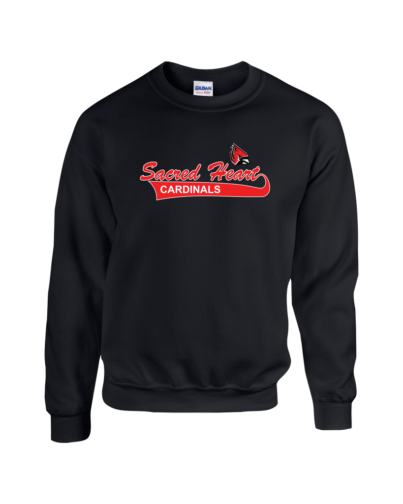 Sacred Heart Script Adult Fleece Crewneck with Printed Logo