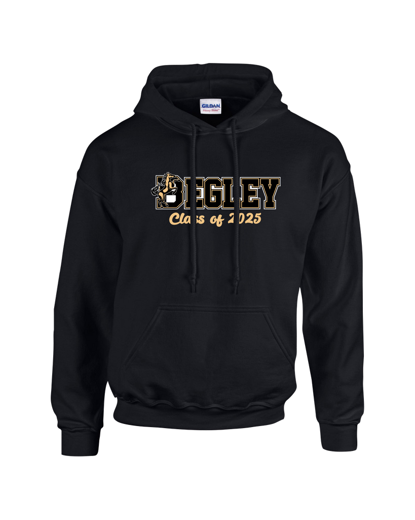 "Begley Class of 2025" Adult Cotton Pull Over Hooded Sweatshirt with Printed Logo