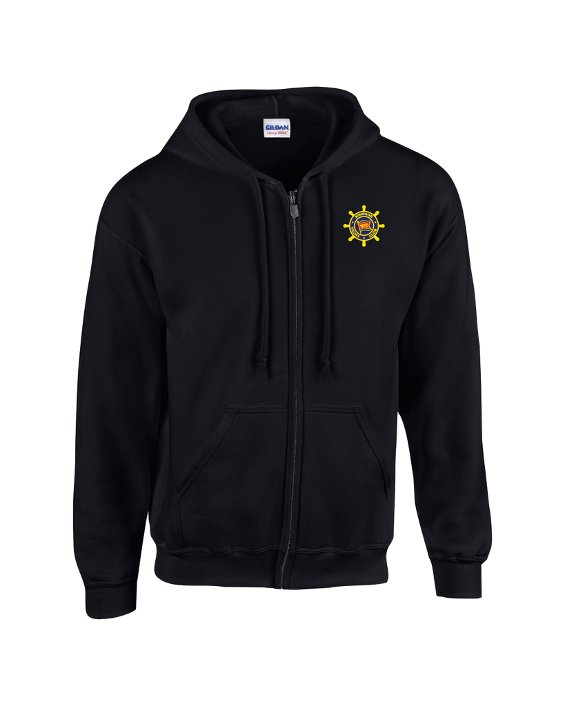Windsor Yacht Club Adult Cotton Full Zip Hooded Sweatshirt with Left Chest Embroidered Logo