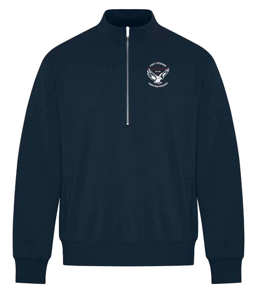 First Lutheran Adult Half-Zip Sweater with Embroidered Logo