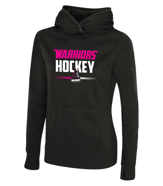 Warrior Hockey Ladies Pink Dri-Fit Hoodie With Printed Logo