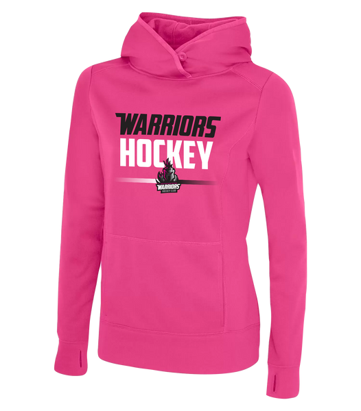 Warrior Hockey Ladies Pink Dri-Fit Hoodie With Printed Logo