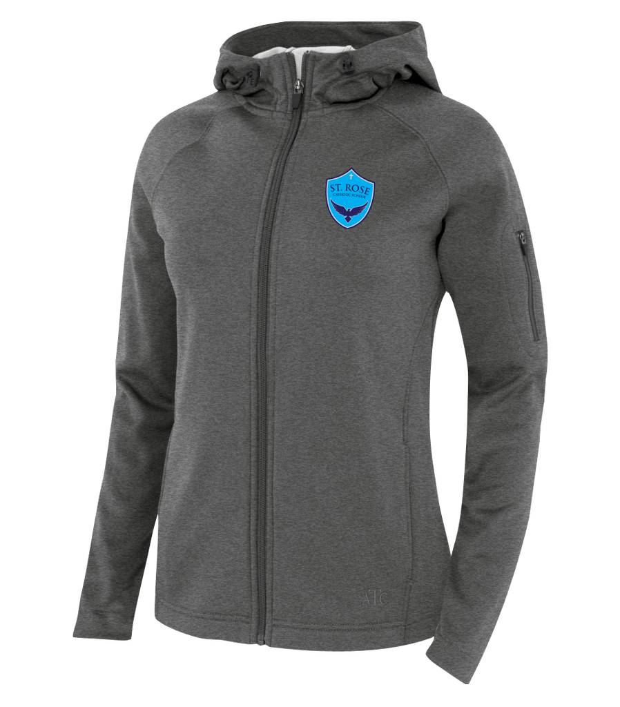 St. Rose Staff Ladies Hooded Yoga jacket with Embroidered Logo