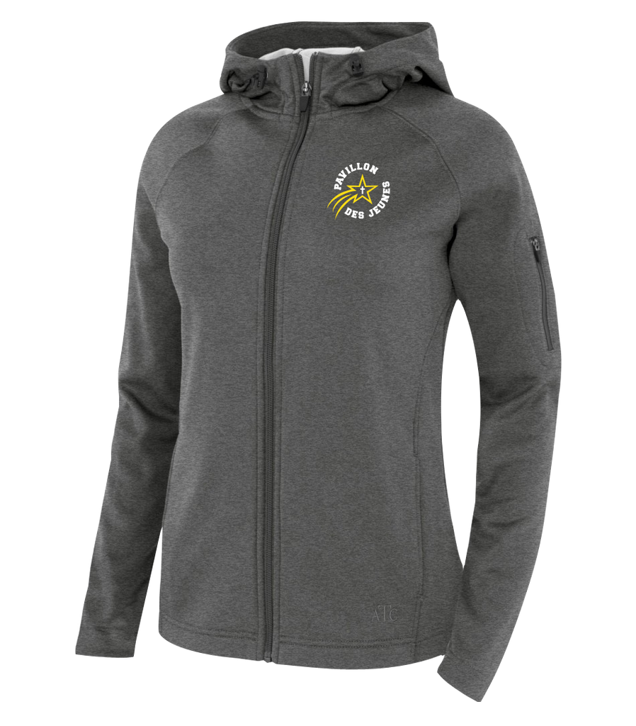 Pavillon Des Jeunes Ladies Hooded Yoga jacket with Embroidered Logo