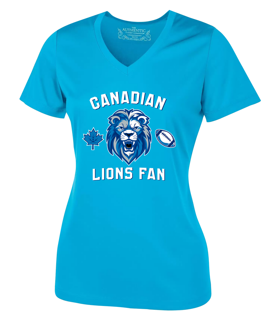 Lions Fan Ladies Dri-Fit Short Sleeve with Printed Logo