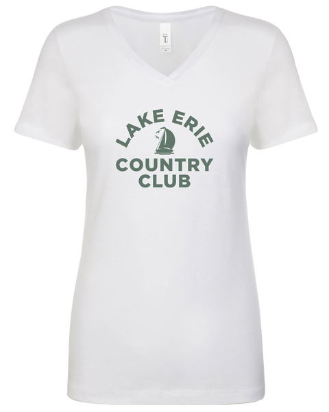 Lake Erie Country Club Ladies Vneck T-Shirt with Printed logo