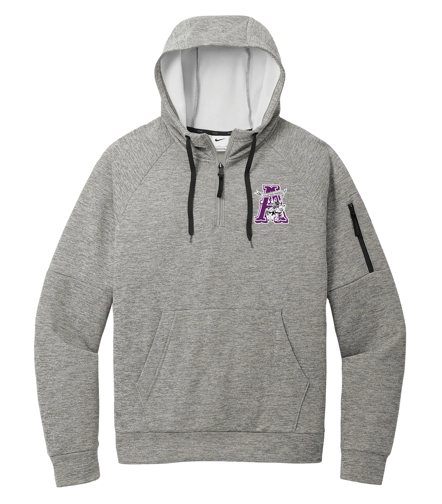 Assumption "A" Staff Adult Nike® Fleece 1/4 Zip Hoodie Left Chest Embroidered Logo