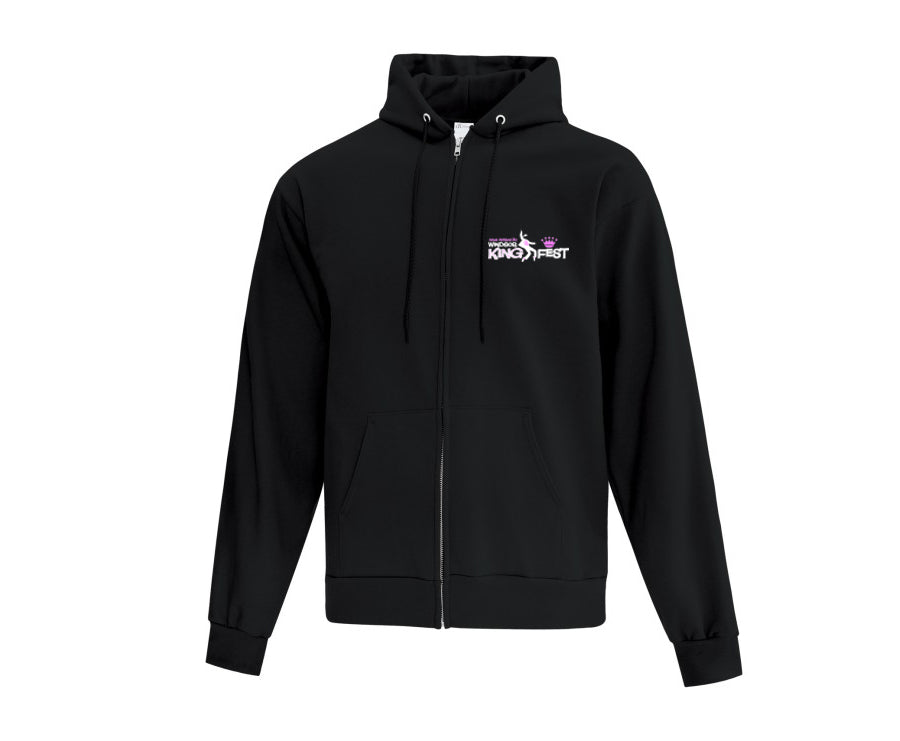 King Fest Adult Fleece Hooded Zip Up Sweatshirt - Embroidered Logo