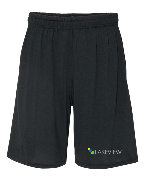 Lakeview Adult Mesh Practice Shorts with Printed Logo