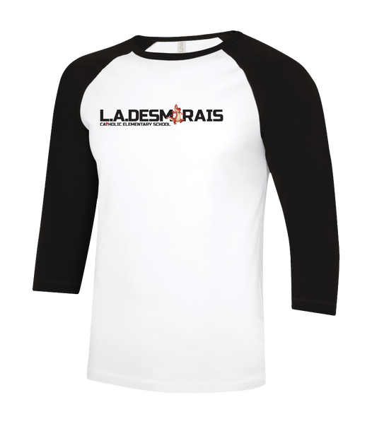 LAD Youth Two Toned Baseball T-Shirt with Printed Logo