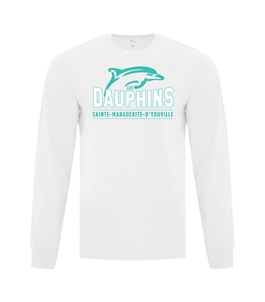 Dauphins Adult Cotton Long Sleeve with Printed Logo