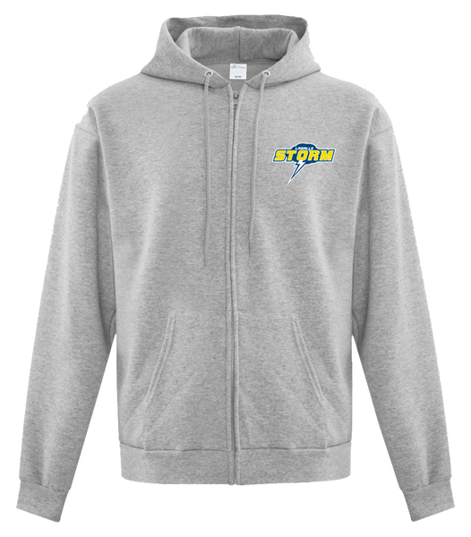Storm Staff Adult Cotton Full Zip Hooded Sweatshirt with Left Chest Embroidered logo