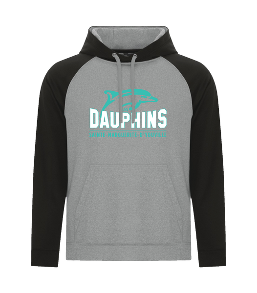 Dauphins Youth Two Toned Hoodie with Embroidered Applique Logo