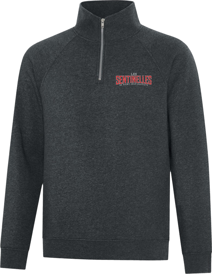 Sentinelles Mens Vintage 1/4 Zip Sweatshirt with Embroidered Logo