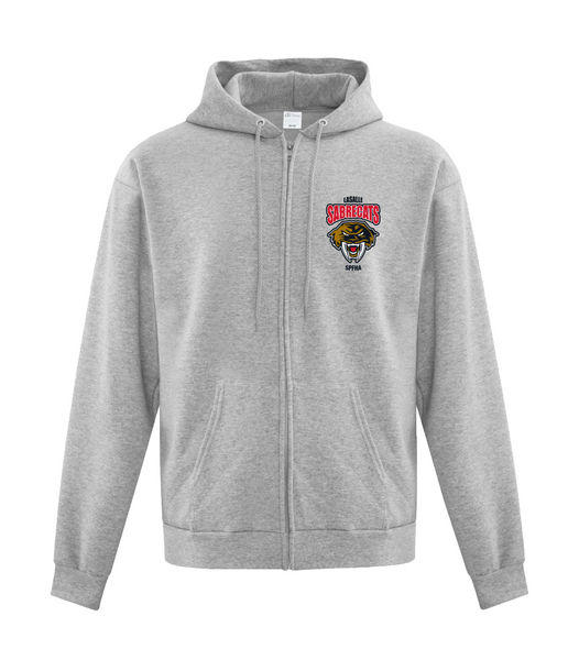Sabrecats Adult Cotton Full Zip Hooded Sweatshirt with Embroidered Left Chest & Personalization