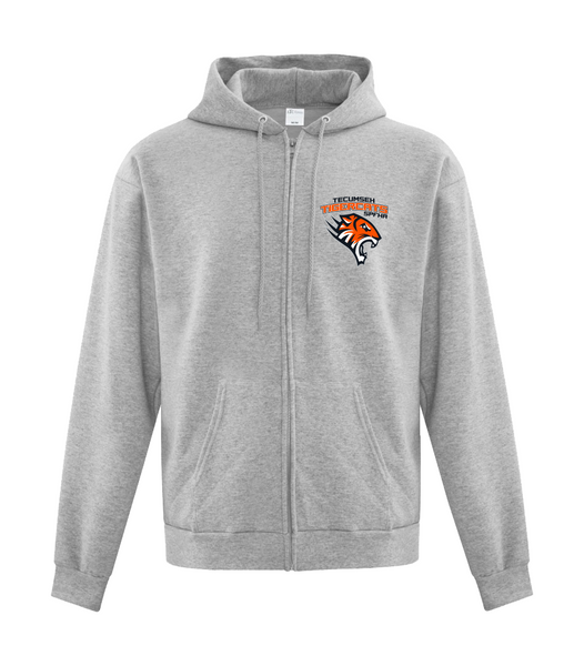 Tiger Cats Adult Cotton Full Zip Hooded Sweatshirt with Embroidered Left Chest & Personalization
