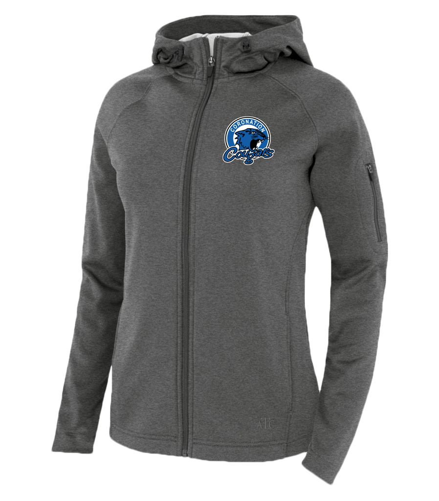 Coronation Cougars Staff Ladies Hooded Yoga jacket with Embroidered Logo